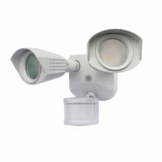 20W LED Dual Head Security Light w/ Motion Sensor, 1900 lm, 4000K, White