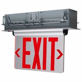 Satco 3.14W Edge Lit Red Clear Exit Sign, 120V/277V, Single Face