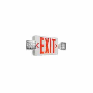 3.5W Combo Red Exit Sign with Dual Light RC, 150 lm, 277V, 5700K, WHT