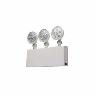1.5W Steel Tri Head Emergency Light, 120V/277V, 210 lm, 5700K, White