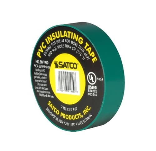 60-ft Electrical Tape, 3/4-in, PVC,  Green