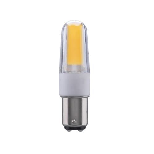 4W LED Miniature Indicator Bulb, BA15D, 480 lm, 120V-130V, 3000K, Clear