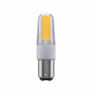 Satco 4W LED Miniature Indicator Bulb, BA15D, 480 lm, 120V-130V, 3000K, Clear