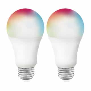 Satco 9.5W Smart LED A19 Bulb, E26, 800 lm, 120V, RGB & Tunable White