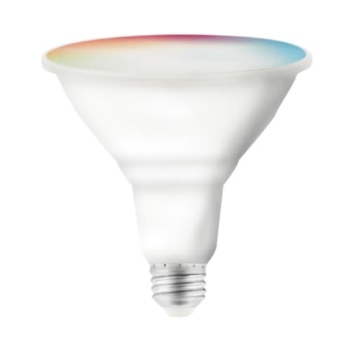 Satco 15W Smart LED PAR38 Bulb, E26, 1200 lm, 120V, RGB & Tunable White