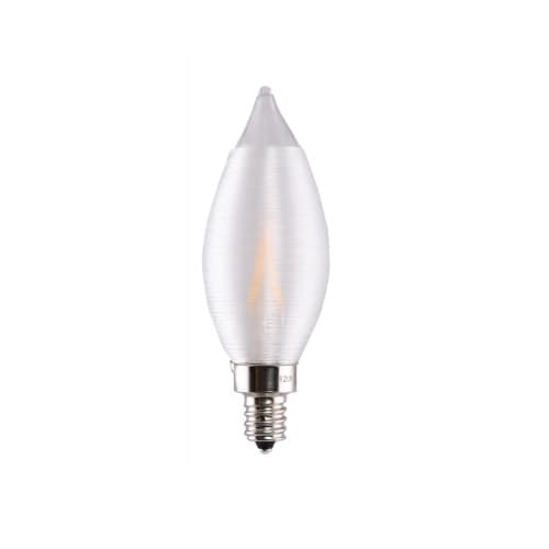 2W LED CA11 Bulb, Dimmable, E12, 150 lm, 120V, 2700K, Spun Clear