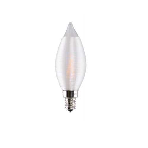 2W LED CA11 Bulb, 20W Inc. Retrofit, Dim, E12, 150 lm, 120V, 2700K, Satin Spun