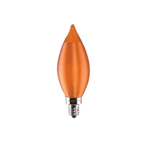 Satco 2W Amber LED CA11 Bulb, 20W Inc. Retrofit, Dim, E12, 100 lm, 120V, 2100K, Satin Spun