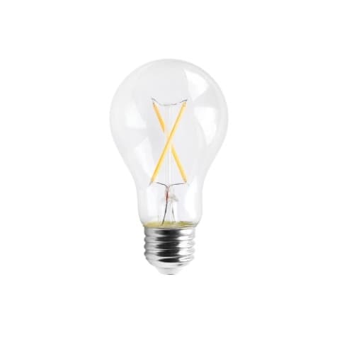 Satco 5W LED A19 Bulb, 40W Inc. Retrofit, Dim, E26, 450 lm, 120V, 3000K, Clear