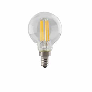 Satco 4.5W LED G16 Bulb, 40W Inc. Retrofit, Dim, E12, 360 lm, 120V, 3000K, Clear