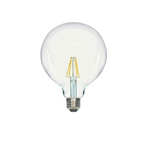 Satco 8W LED G40 Bulb, 60W Inc. Retrofit, Dim, E26, 800 lm, 120V, 3000K, Clear
