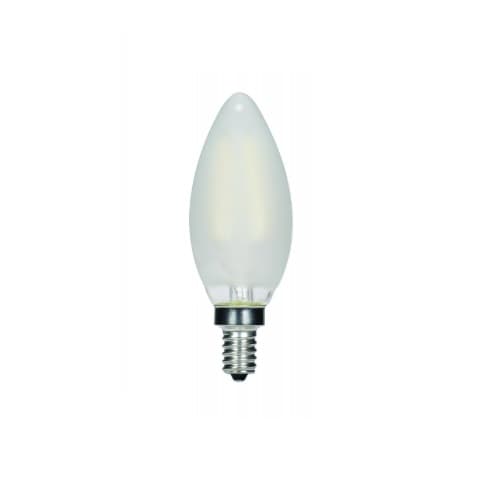 Satco 4.5W LED B11 Bulb, 40W Inc. Retrofit, Dim, E12, 360 lm, 120V, 2700K, Frosted