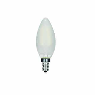4.5W LED B11 Bulb, 40W Inc. Retrofit, Dim, E12, 360 lm, 120V, 2700K, Frosted