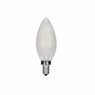 Satco 5.5W LED B11 Bulb, 60W Inc. Retrofit, Dim, E12, 500 lm, 2700K, Frosted