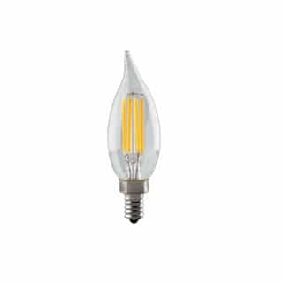 4.5W Flame Tip LED CA11 Bulb, 40W Inc. Retrofit, Dim, E12, 360 lm, 3000K, Clear