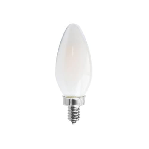 8W LED C11 Candelabra Bulb, Dimmable, E12, 760 lm, 120V, 2700K, Frost