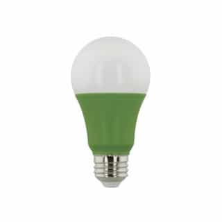 Satco 9W LED A19 Full Spectrum Plant Grow Bulb, Non-Dimmable, E26, Green