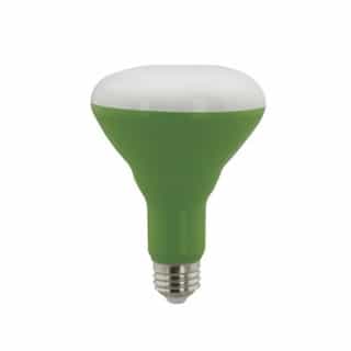 Satco 9W LED BR30 Reflector Grow Bulb, E26, 600 lm, 120V, 3500K, Green/White