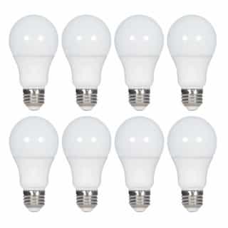 9W LED A19 Bulb, Non-Dimmable, 750lm, 80CRI, 120V, 5000K, White, 8PK