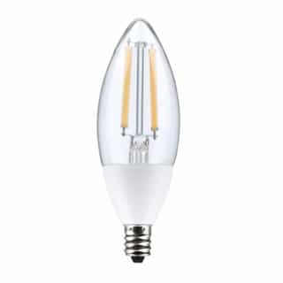 5W LED B11 Dusk to Dawn Candelabra Filament Bulb, 120V, 5000K, WH