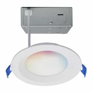 12W LED 6-in Round Low Prof Regress Baffle Downlight, SelectableCCT, W