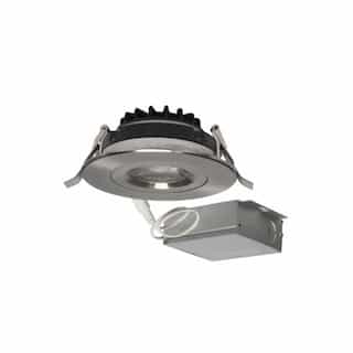 Satco 12W LED 4-in Round Gimbaled Direct Wire Downlight w/ RD, 3000K, BN