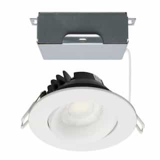 12W LED 3.5-in Round Gimbal Downlight w/RemoteDriver, SelectableCCT, W