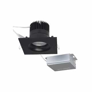 12W 3.5-in LED Direct Wire Downlight, 840 lm, 3000K, Gimbaled, Black, Square
