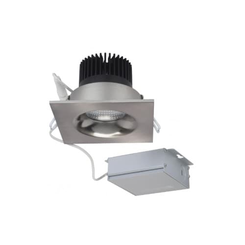 Satco 3.5-in 12W Direct-Wire LED Downlight, Square, Dimmable, 840 lm, 120V, 3000K, Nickel