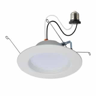 Satco 9W LED 5-6-in Round Retrofit Downlight, 120V, SelectableCCT, White