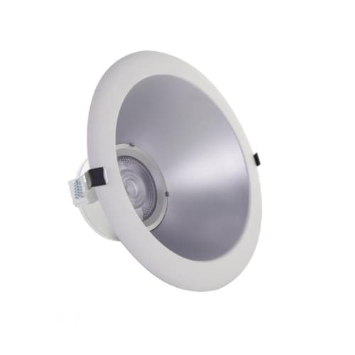 Satco 6-in 23W LED Commercial Downlight, 0-10V Dimmable, 1750 lm, CCT Selectable, Silver