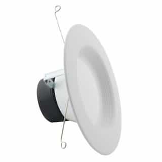 6-in 13.5W LED Recessed Downlight, Dimmable, 1200 lm, 120V, Selectable CCT, White