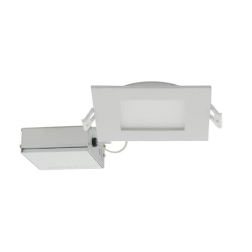 4-in 10W Square LED Downlight, Direct Wire, Edge-lit, CCT Selectable