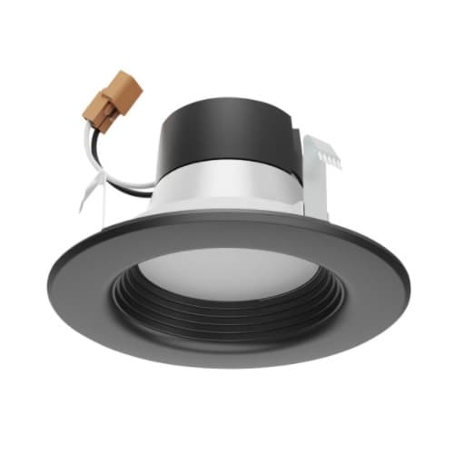 Satco 4-in 7W LED Downlight Retrofit, Dimmable, CCT Selectable, Black