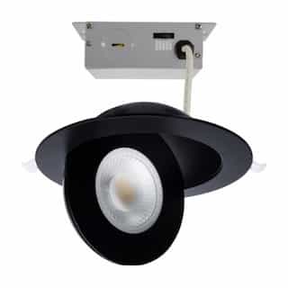 15W LED 6-in Round Gimbal Downlight w/ Remote Driver, SelectCCT, BK