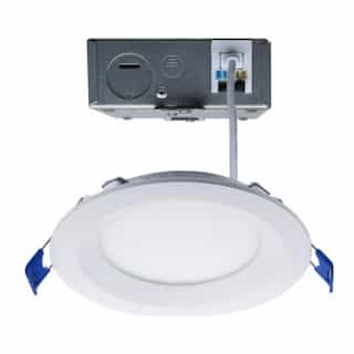 12W LED 4-in Low Prof Round Downlight w/Remote Driver, SelectCCT, WH
