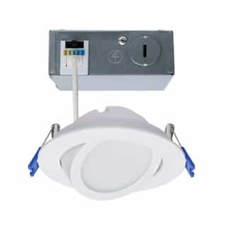 11W LED 4-in Directional Low Prof Downlight, 120V, SelectableCCT, WH