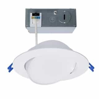 14W LED 6-in Directional Low Prof Downlight, 120V, SelectableCCT, WH