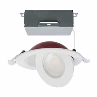 9W LED 4-in FR Round Directional Downlight, Dim, 120V, SelectCCT, WH