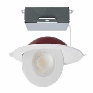 15W LED 6-in FR Round Directional Downlight, Dim, 120V, SelectCCT, WH