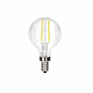 Satco 5.5W LED G16 Bulb, Dimmable, 60W Inc. Retrofit, E12 Base, 500 lm, 3000K, Clear