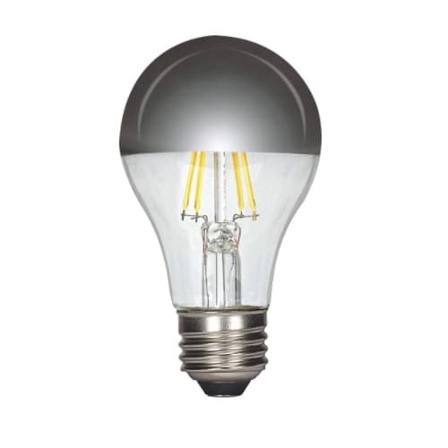 Satco 6W LED A19 Bulb, E26, Dimmable, 650 lm, 120V, Silver Crown, 2700K 