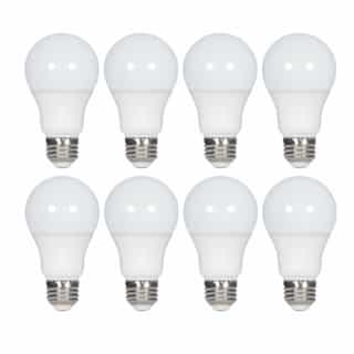 14W LED A19 Bulb, Non-Dimmable, 80CRI, 1500lm, 120V, 5000K, White, 8PK