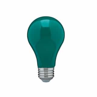 8W LED A19 Bulb, Dimmable, E26 Base, Ceramic Green
