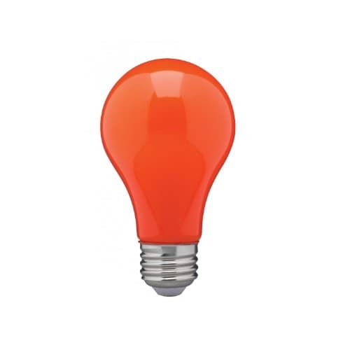 Satco 8W LED A19 Bulb, Dimmable, E26 Base, Ceramic Orange