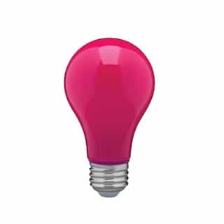 8W LED A19 Bulb, Dimmable, E26 Base, Ceramic Pink