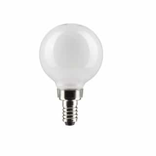 Satco 3W LED G16.5 Bulb, Dimmable, E12, 200 lm, 120V, 2700K, White