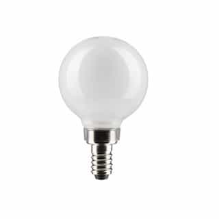 Satco 4.5W LED G16.5 Bulb, Dimmable, E12, 350 lm, 120V, 4000K, White