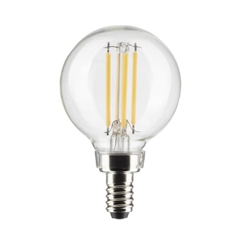 Satco 5.5W LED G16.5 Bulb, Dimmable, E12, 500 lm, 120V, 2700K