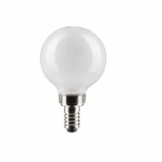 Satco 5.5W LED G16.5 Bulb, Dimmable, E12, 500 lm, 120V, 2700K, White